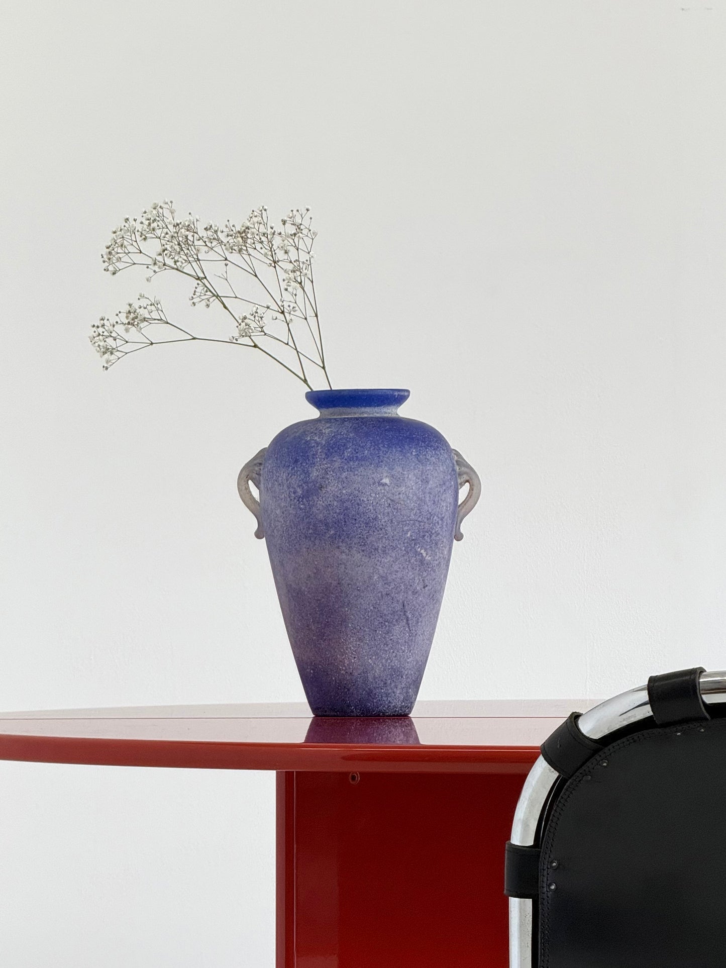 Vintage Murano amfoor vaas kobaltblauw