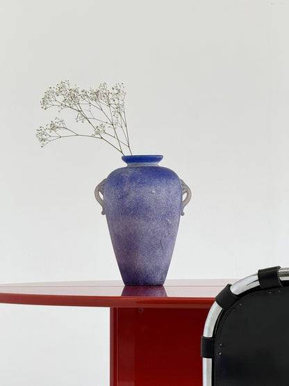 Vintage Murano amfoor vaas kobaltblauw