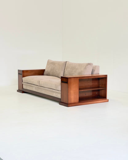 Hugues Chevalier Dominique Sofa in Beige Suède