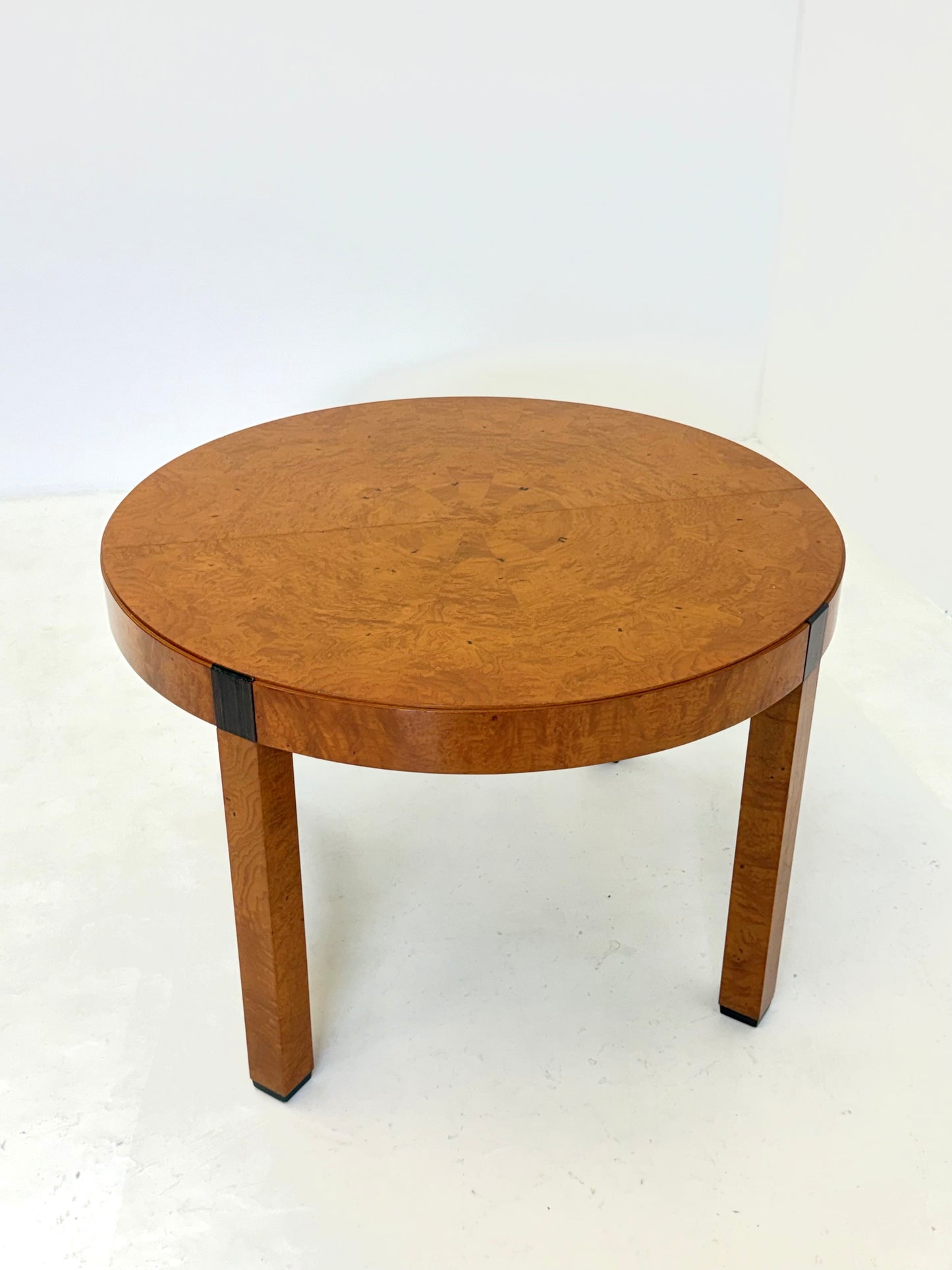 Vintage wortelhouten ronde eettafel van Grange