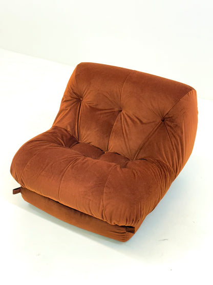 Oranje Nuvolone fauteuil door Rino Maturi voor Mimo Padova