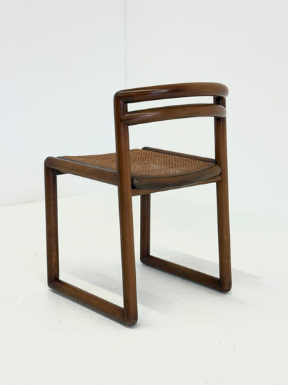 Set van 6 Ibisco Vintage Italiaanse Eetkamerstoelen met rotan