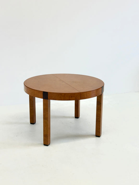 Vintage wortelhouten ronde eettafel van Grange
