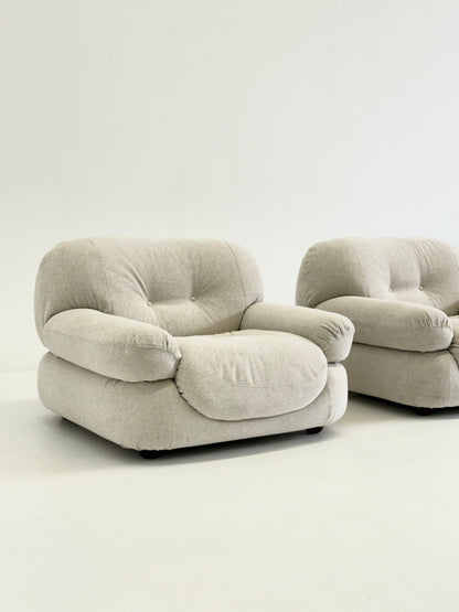 Sapporo Fauteuil van Mario Marenco voor Mobil Girgi in Crème Beige