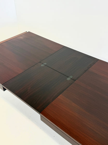 4D houten vintage eettafel door Angelo Mangiarotti voor Molteni