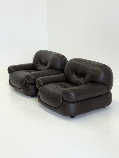 Donkerbruin leren Sapporo Fauteuil voor Mobil Girgi