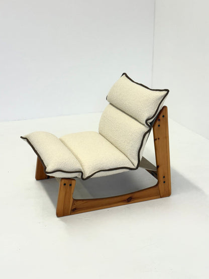 Italiaanse fauteuil van Ibisco in witte bouclé