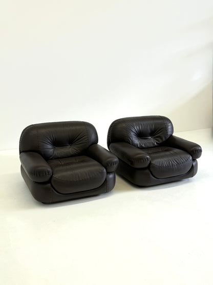 Donkerbruin leren Sapporo Fauteuil voor Mobil Girgi