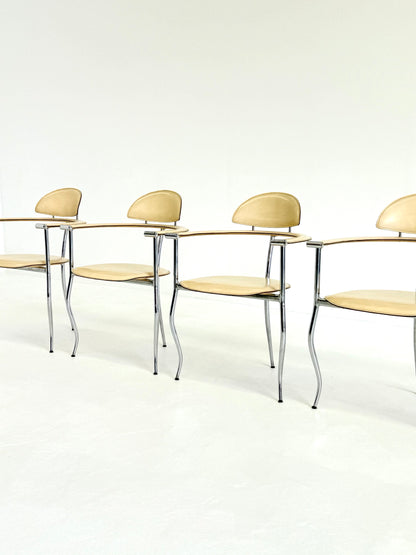 Set gele Marilyn Stiletto eetkamerstoelen Arrben Italy