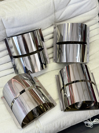 Chromen space age wandlamp van Minilumi Design