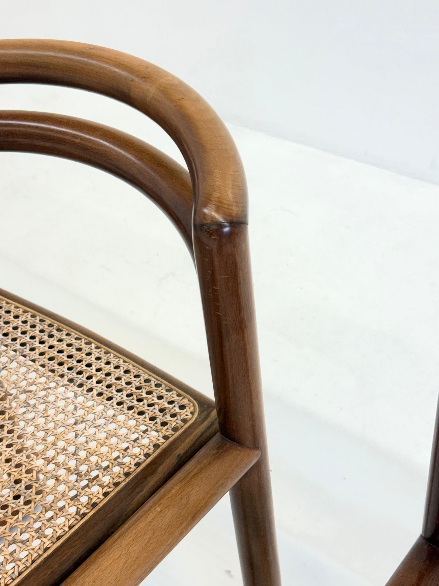 Set van 6 Ibisco Vintage Italiaanse Eetkamerstoelen met rotan