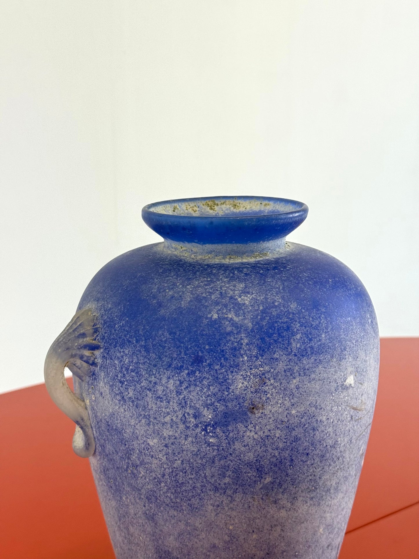 Vintage Murano amfoor vaas kobaltblauw
