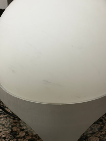 Vintage Space Age Tafellamp met Glazen Bol en Aluminium Voet