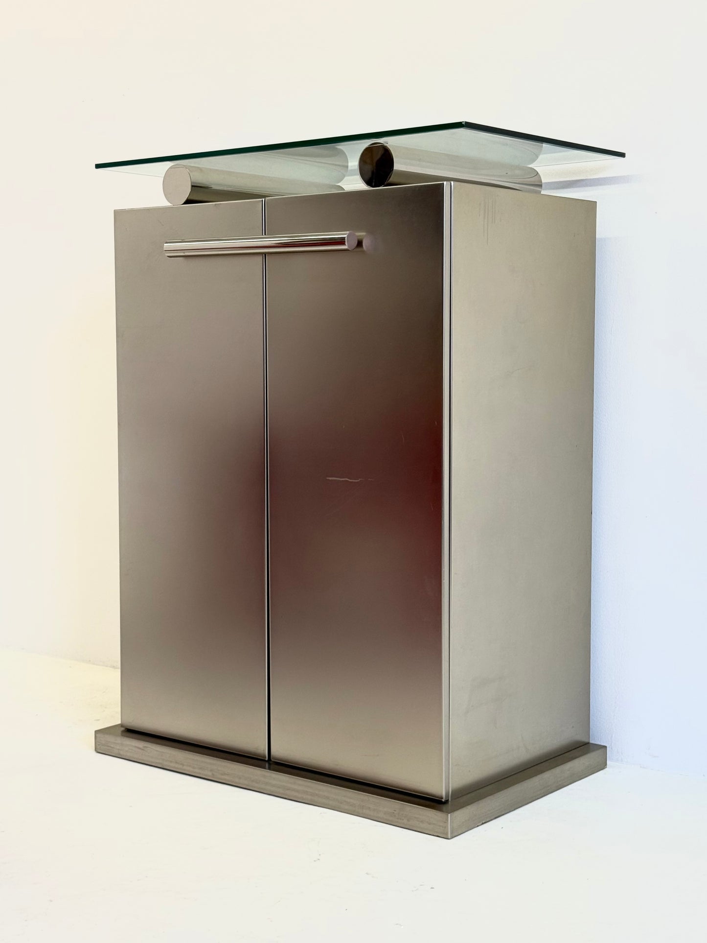 Postmoderne aluminium bar kast van Belgochrom