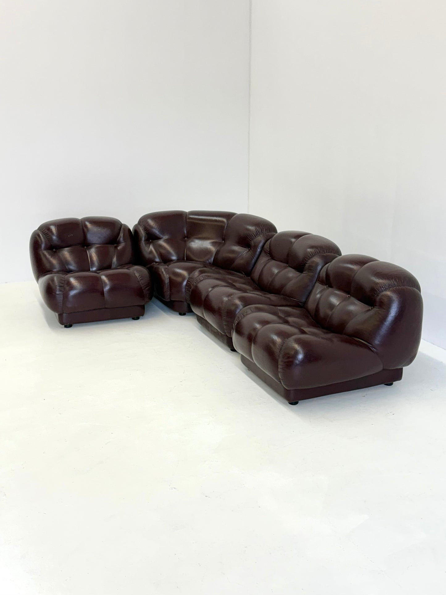 Donkerbruine Nuvolone Modulaire Lounge Bank door Rino Maturi voor Mimo Padova