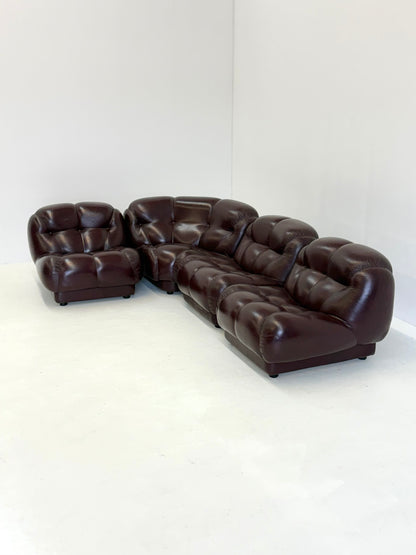 Donkerbruine Nuvolone Modulaire Lounge Bank door Rino Maturi voor Mimo Padova