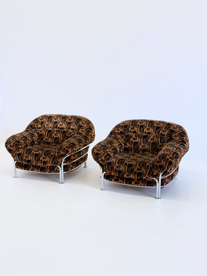 Vintage Italiaanse lounge stoelen met buisframe