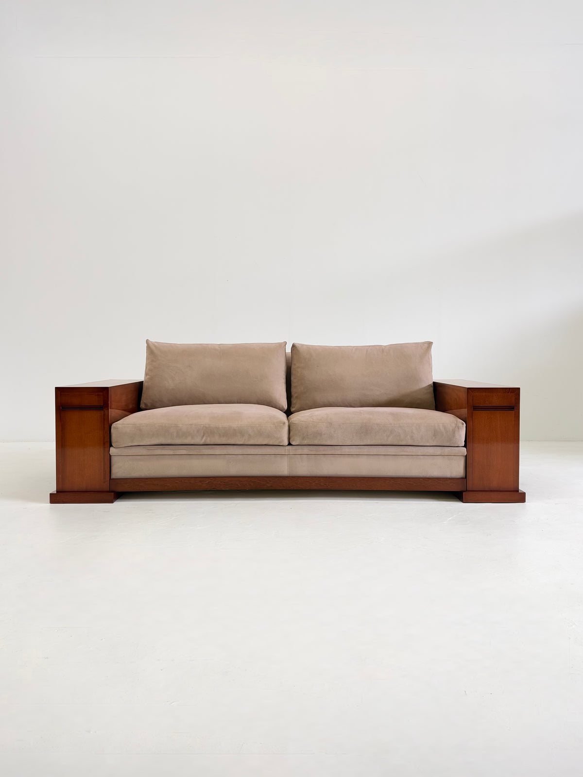 Hugues Chevalier Dominique Sofa in Beige Suède