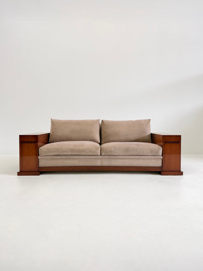Hugues Chevalier Dominique Sofa in Beige Suède