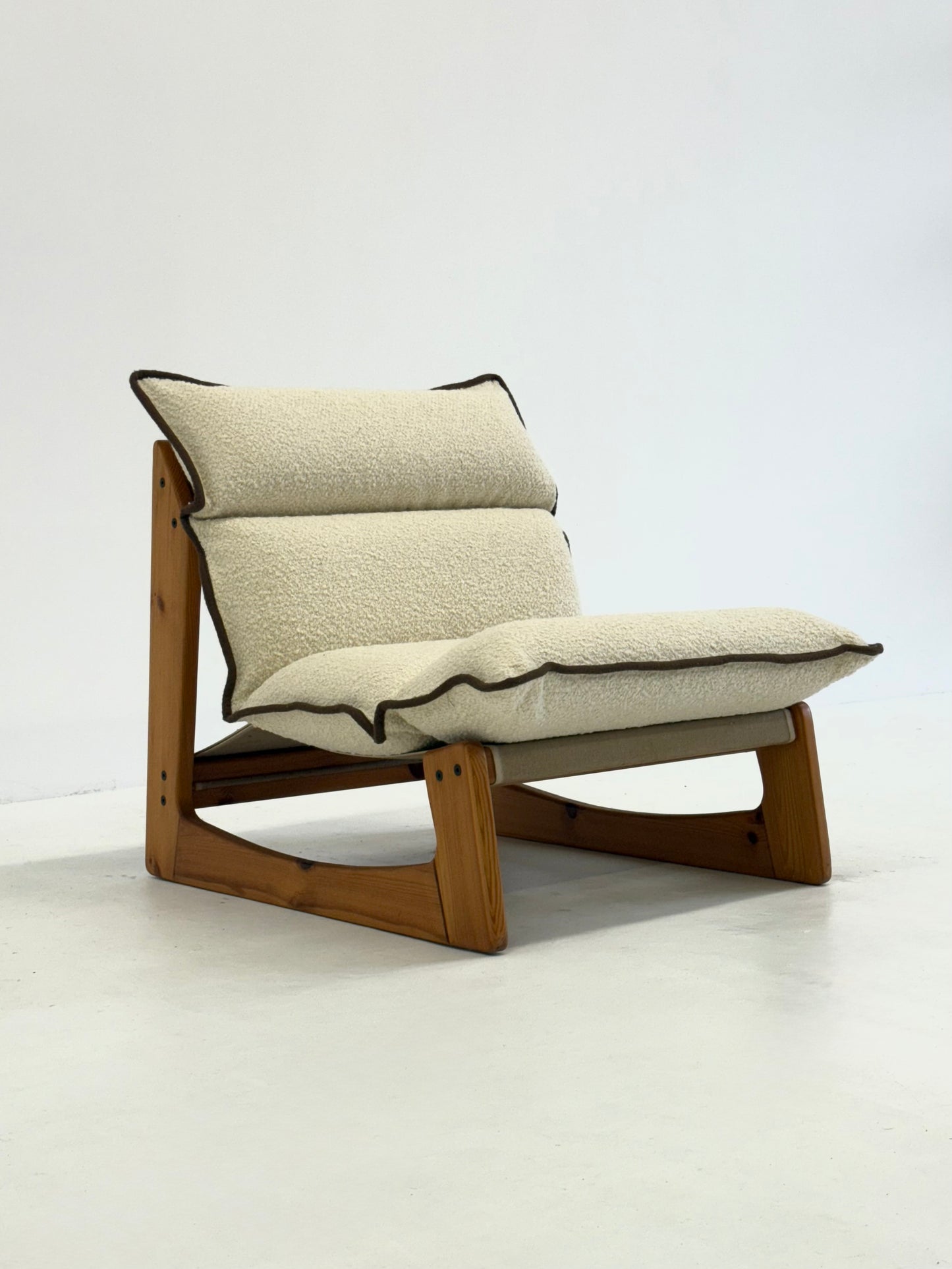 Italiaanse fauteuil van Ibisco in witte bouclé