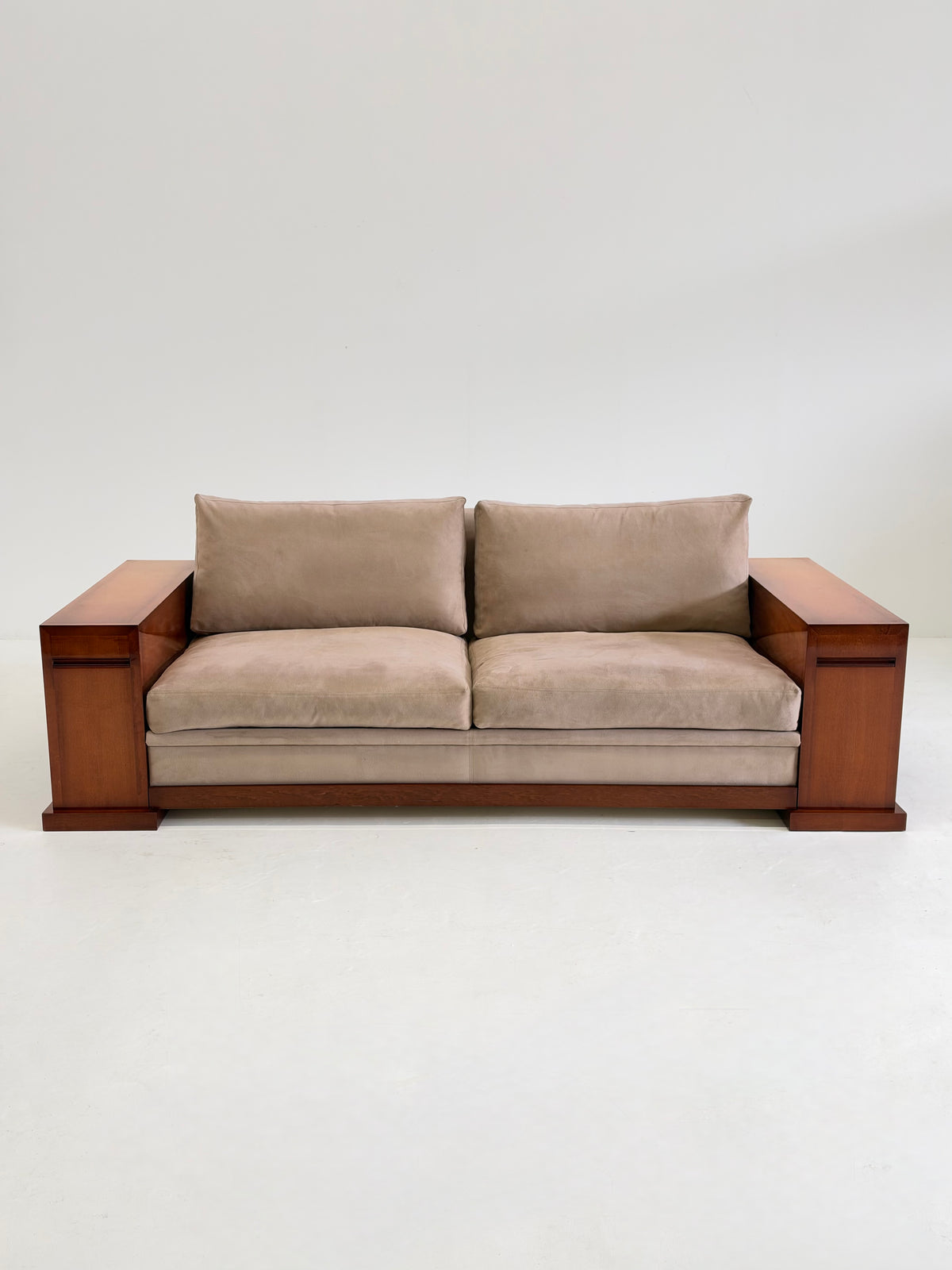 Hugues Chevalier Dominique Sofa in Beige Suède