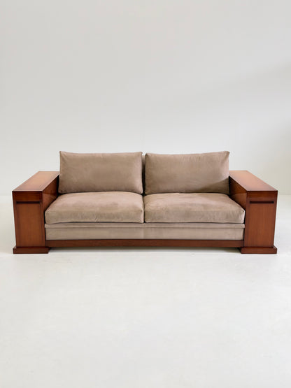 Hugues Chevalier Dominique Sofa in Beige Suède