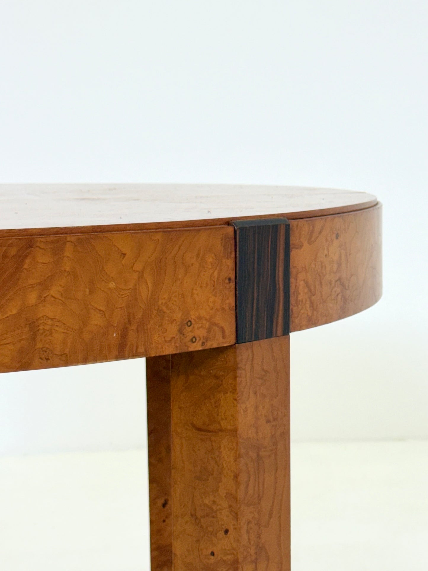 Vintage wortelhouten ronde eettafel van Grange
