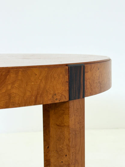 Vintage wortelhouten ronde eettafel van Grange
