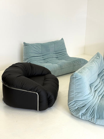 Italiaanse Space Age fauteuils in zwart