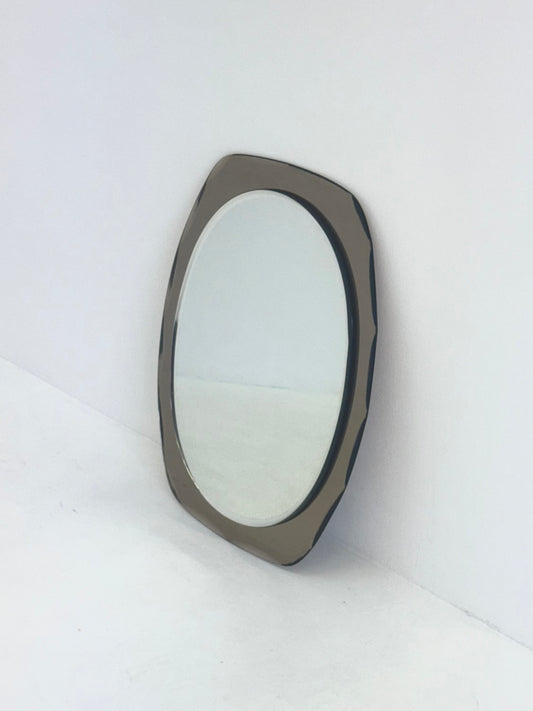 Vintage Italiaanse Rechthoekige Spiegel met Taupe Glas