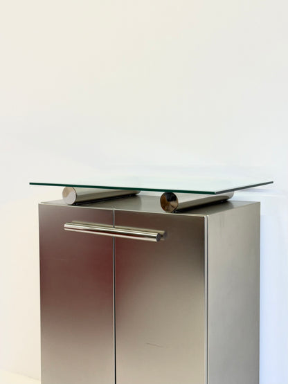 Postmoderne aluminium bar kast van Belgochrom