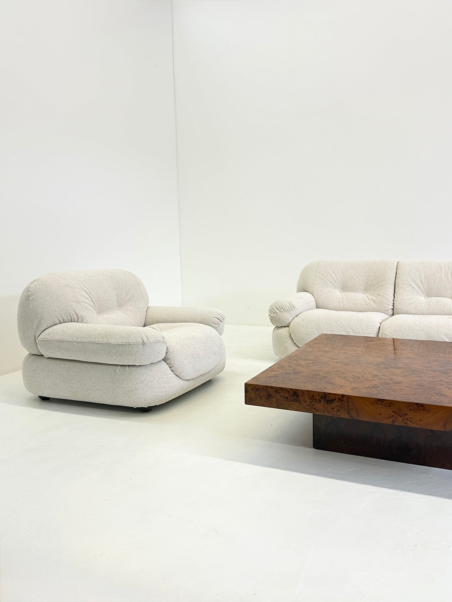 Sapporo Fauteuil van Mario Marenco voor Mobil Girgi in Crème Beige