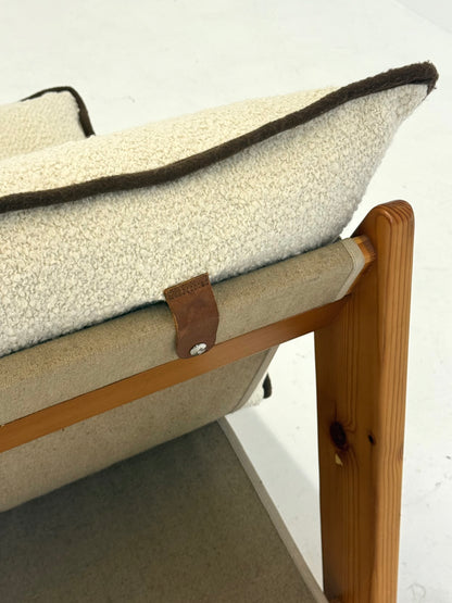 Italiaanse fauteuil van Ibisco in witte bouclé