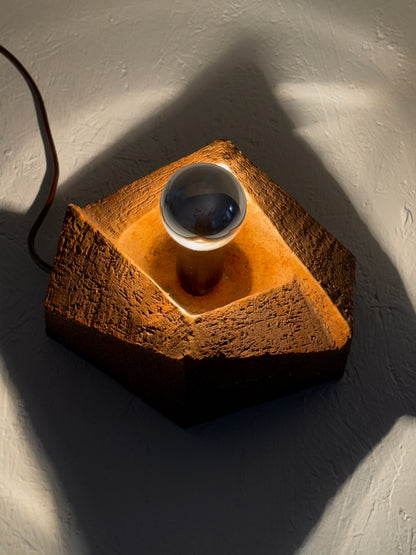Brutalist vintage keramiek wandlamp