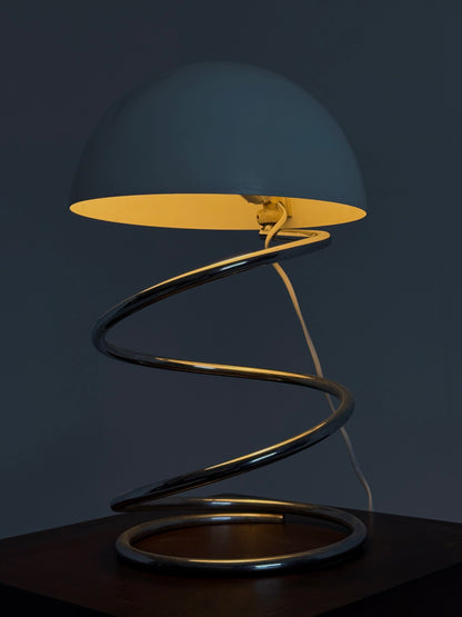 Italiaanse Vintage Space Age Spiraal Tafellamp