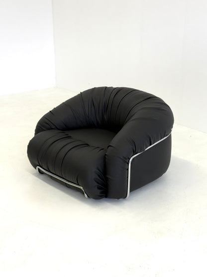 Italiaanse Space Age fauteuils in zwart
