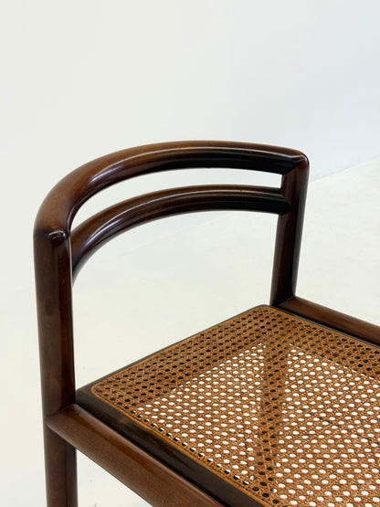 Set van 6 Ibisco Vintage Italiaanse Eetkamerstoelen met rotan