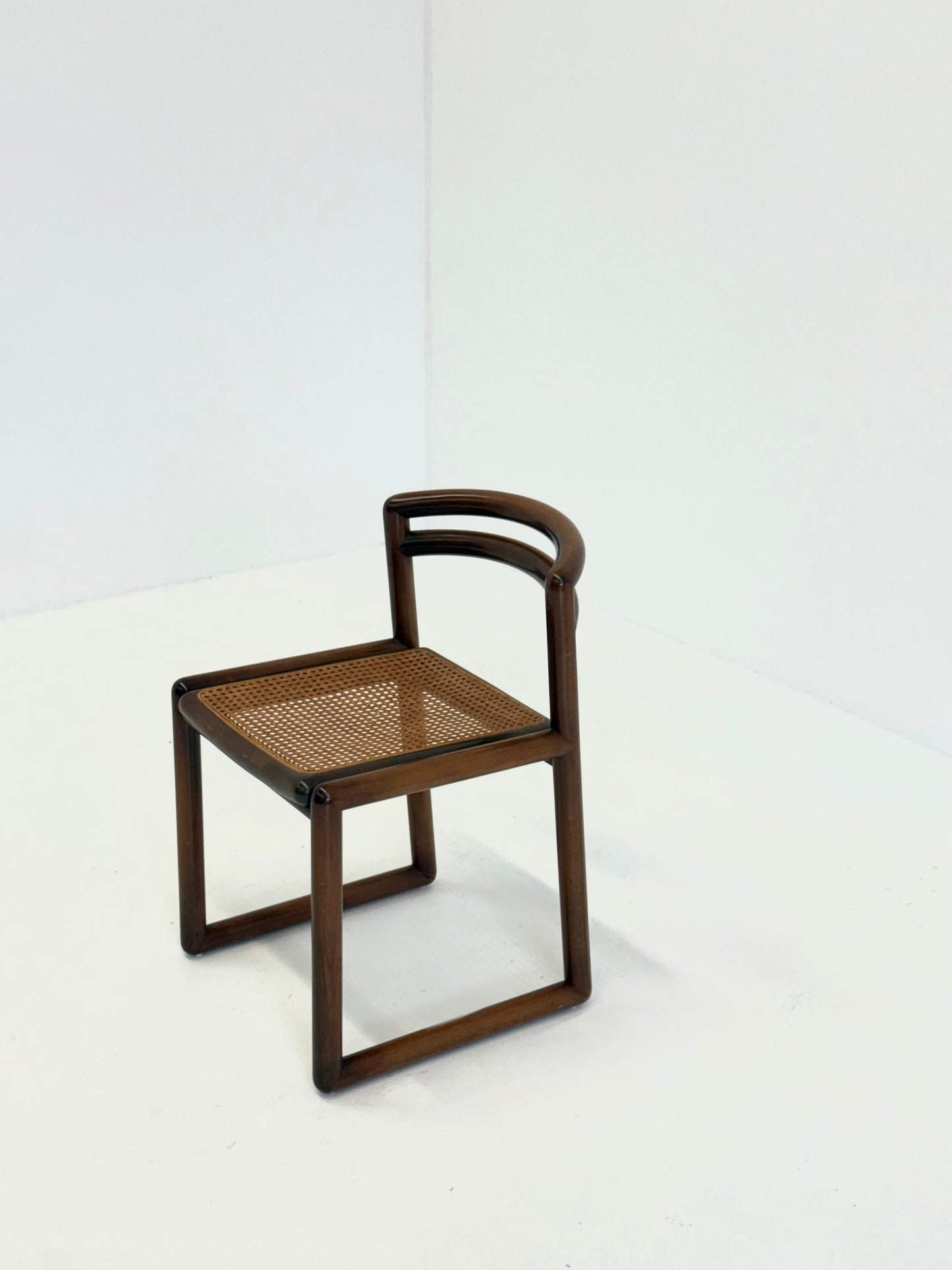 Set van 6 Ibisco Vintage Italiaanse Eetkamerstoelen met rotan