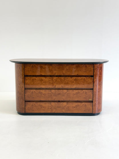 Vintage Ladekast van Voltan van gelakt Wortelhout met bar