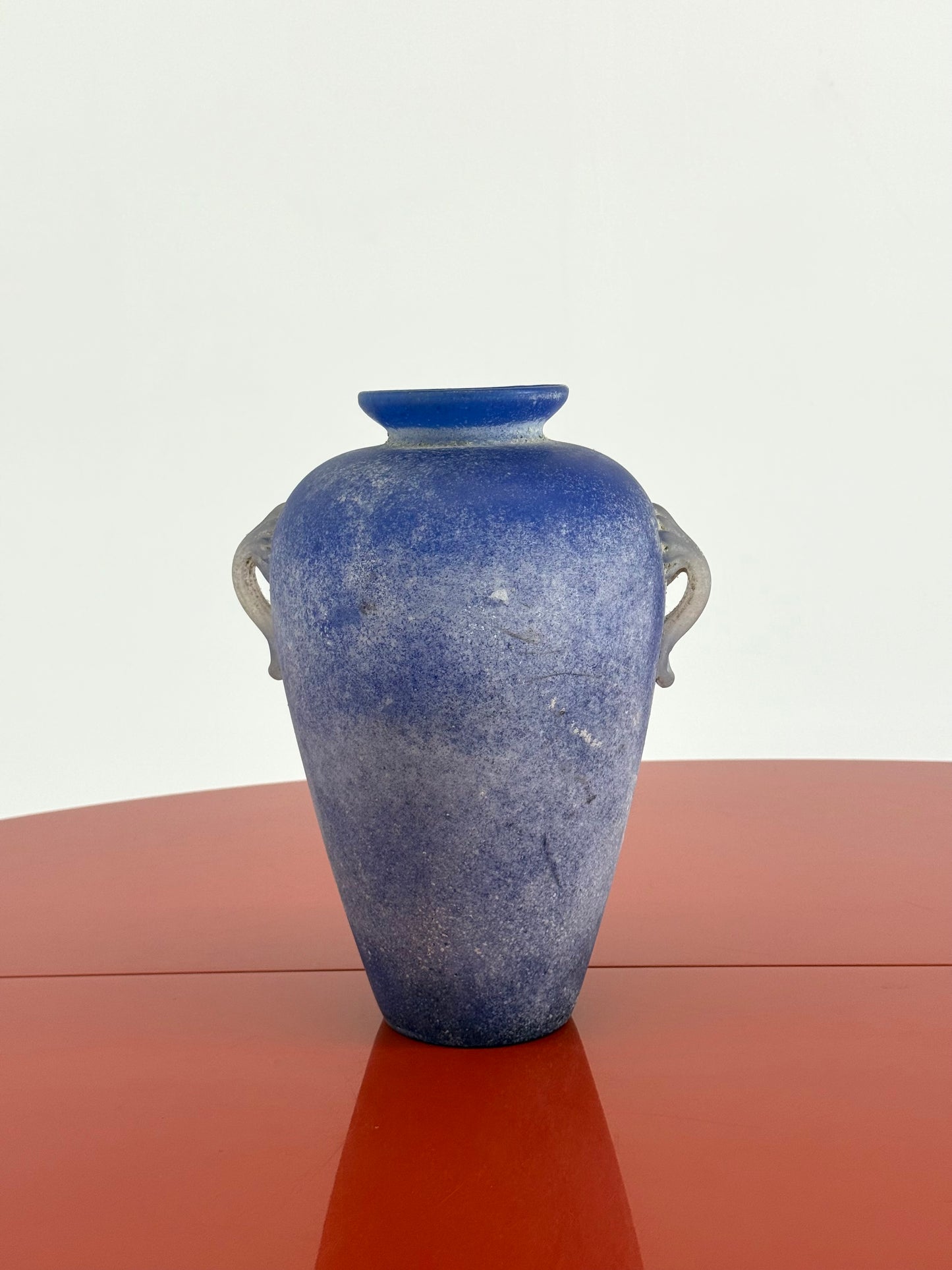 Vintage Murano amfoor vaas kobaltblauw