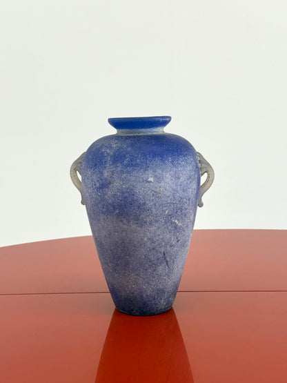 Vintage Murano amfoor vaas kobaltblauw