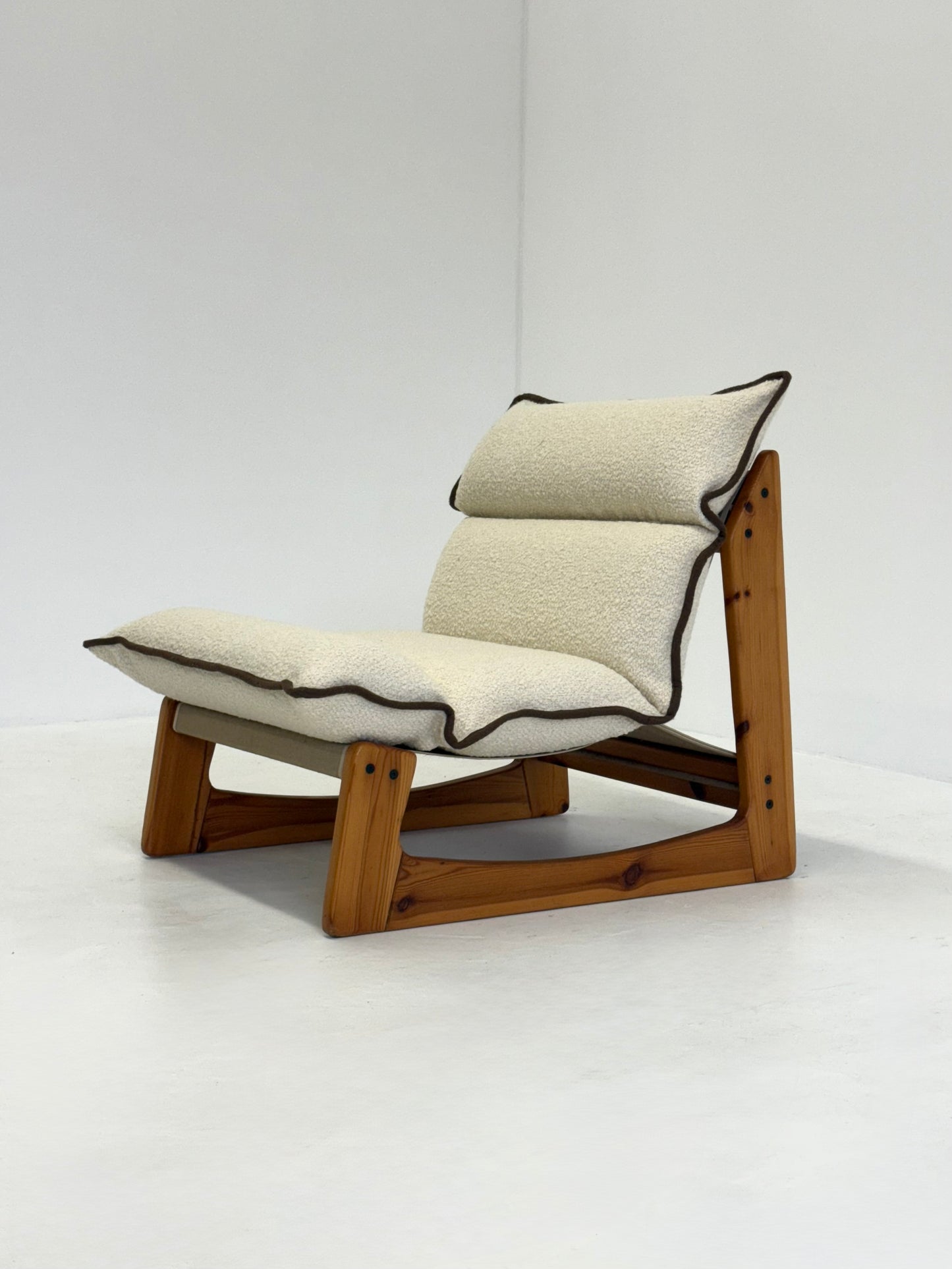 Italiaanse fauteuil van Ibisco in witte bouclé