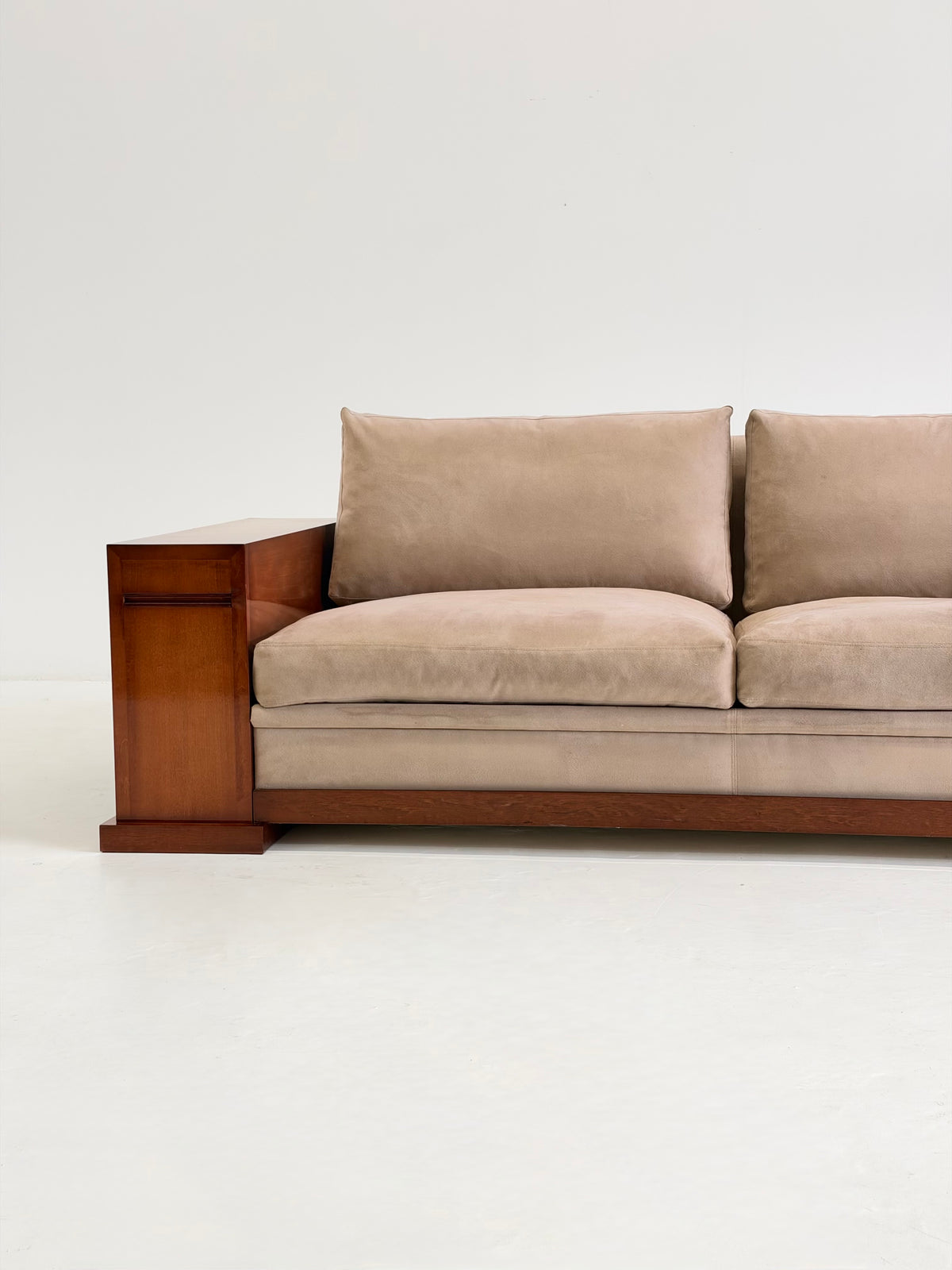 Hugues Chevalier Dominique Sofa in Beige Suède
