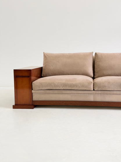 Hugues Chevalier Dominique Sofa in Beige Suède