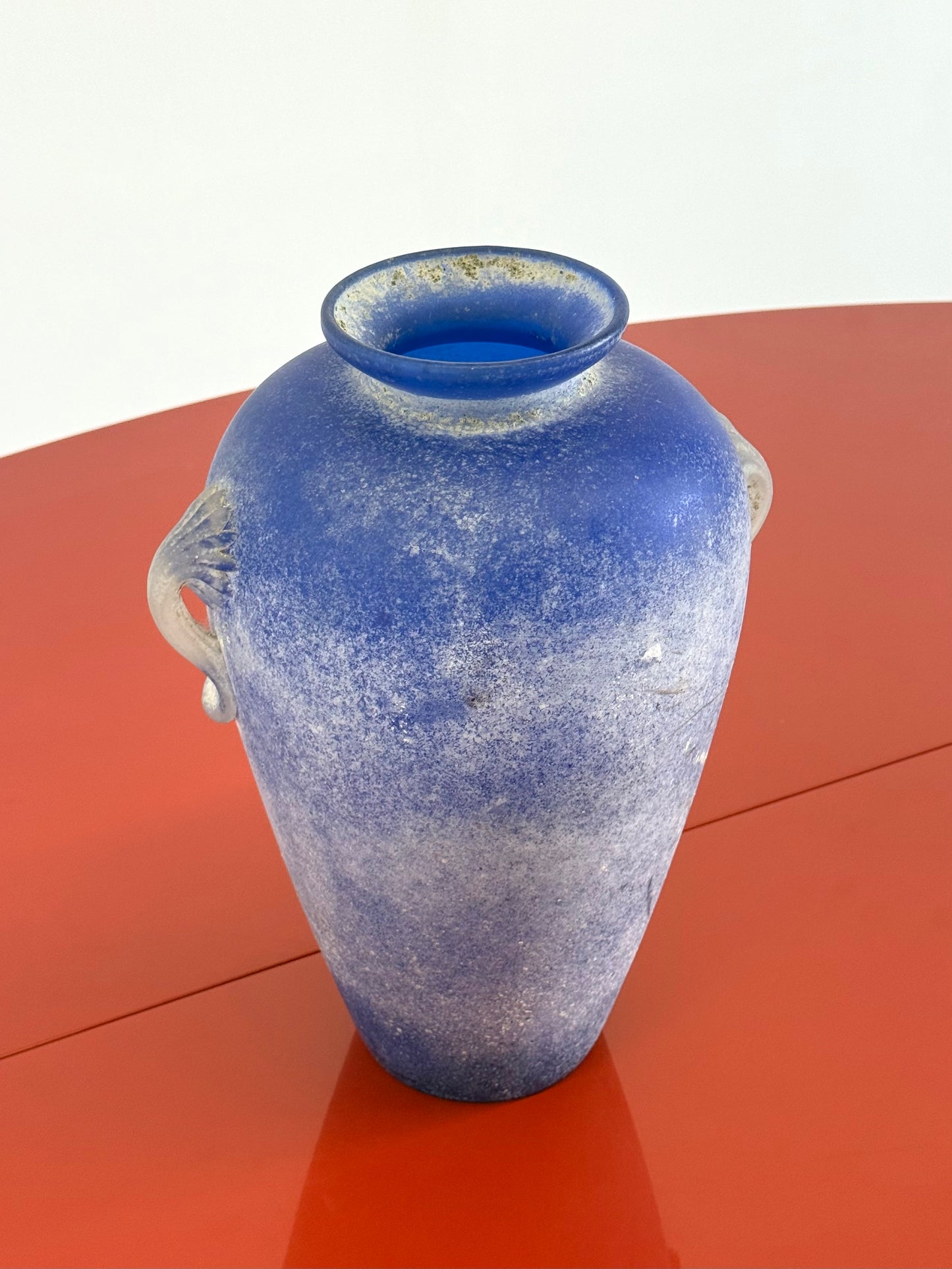 Vintage Murano amfoor vaas kobaltblauw