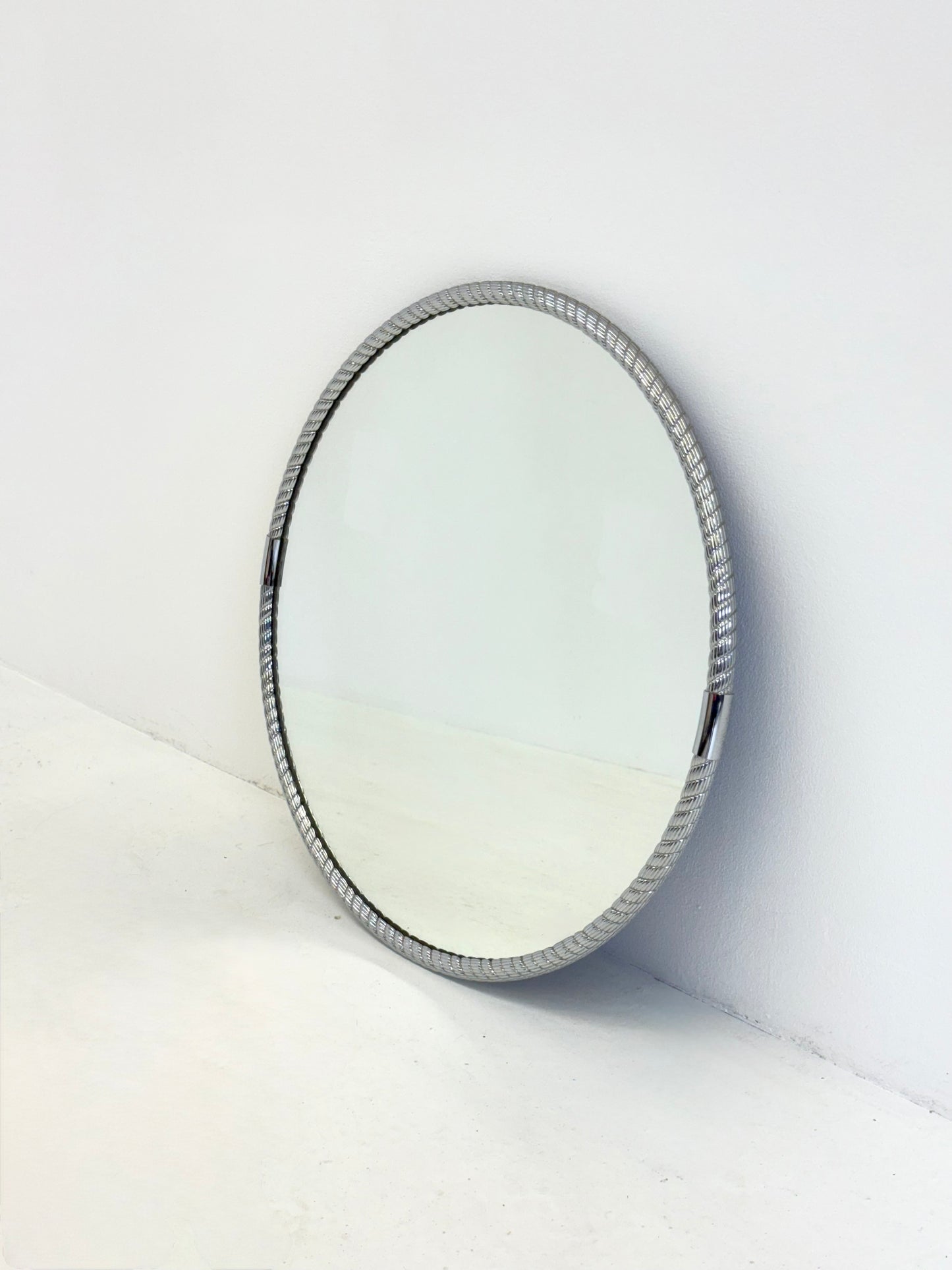 Ronde vintage spiegel met buisframe