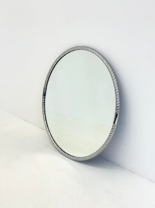 Ronde vintage spiegel met buisframe