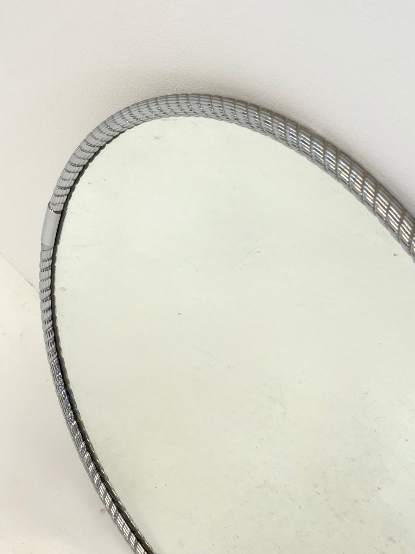 Ronde vintage spiegel met buisframe