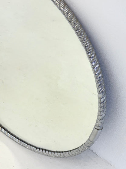 Ronde vintage spiegel met buisframe