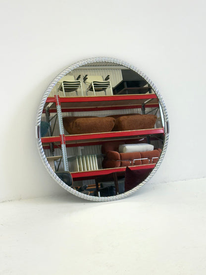 Ronde vintage spiegel met buisframe